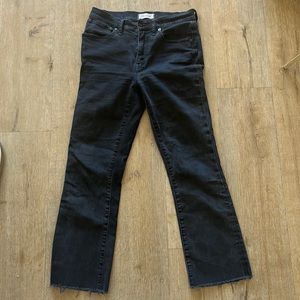 Madewell cali denim boot crop jean in Berkeley black